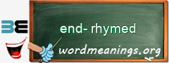 WordMeaning blackboard for end-rhymed